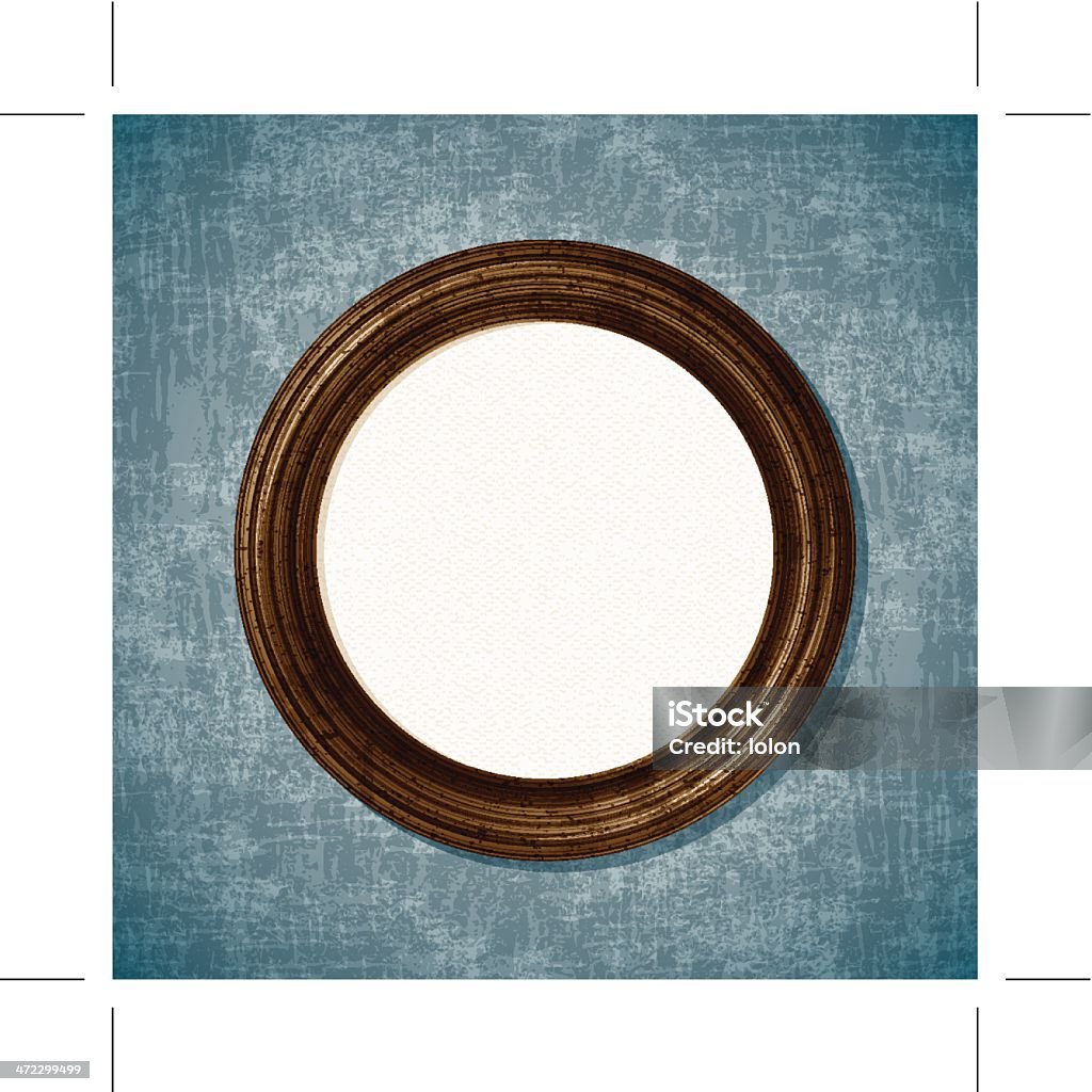 Cadre photo en bois ronde - clipart vectoriel de Antiquités libre de droits