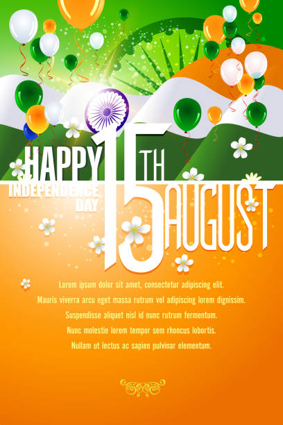 день независимости индии celebration - eps10 decoration transparent green stock illustrations