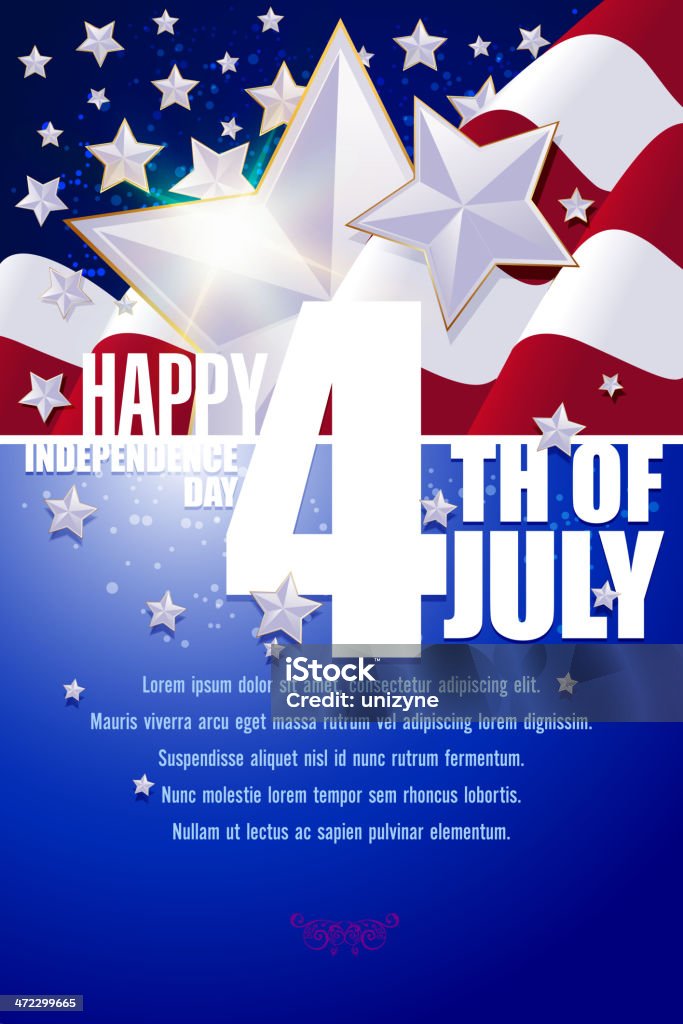 4. Juli patriotische Hintergrund - Lizenzfrei 4. Juli Vektorgrafik