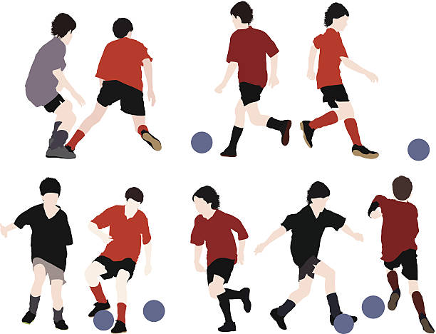 Kids playing soccer Kids playing soccerhttp://www.twodozendesign.info/i/1.png boys soccer stock illustrations