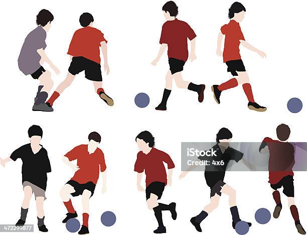 Kids Playing Soccer Stock Illustration - Download Image Now - Boys, Soccer, Soccer Team