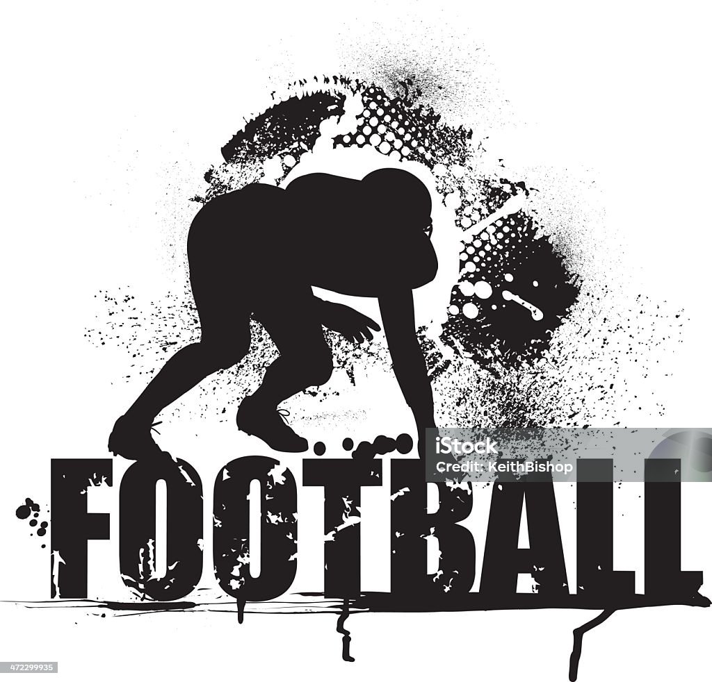 フットボールグランジのグラフィック防衛 - アメフト選手のロイヤリティフリーベクトルアート