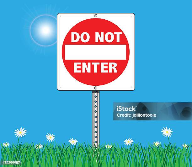 Do Not Enter Sign On Sky Background Stock Illustration - Download Image Now - Advertisement, Advice, Backgrounds