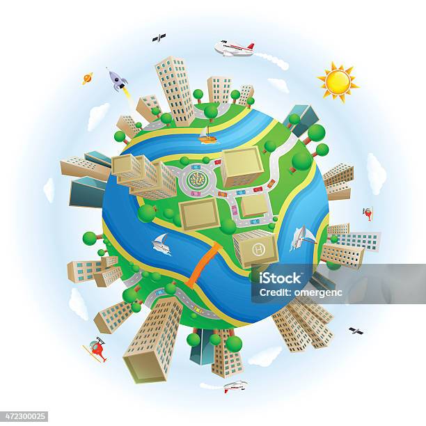 Il Mondo - Immagini vettoriali stock e altre immagini di Globo terrestre - Globo terrestre, Città, Pianeta Terra