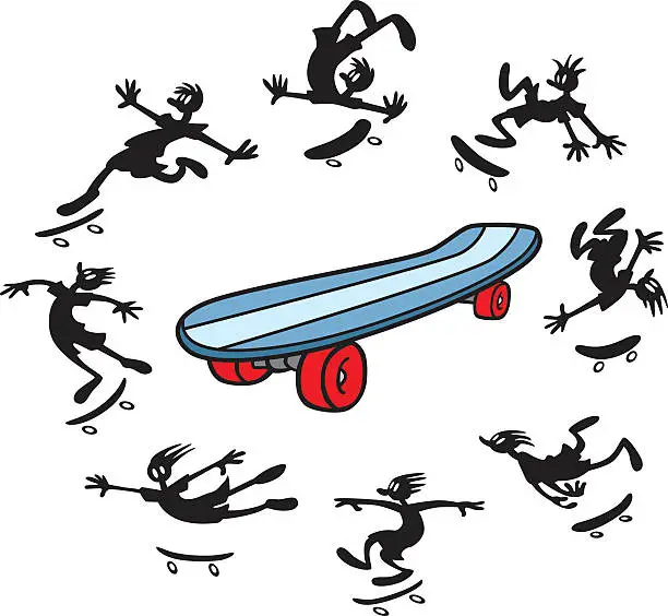 Vector illustration of Skateboard Cartoons