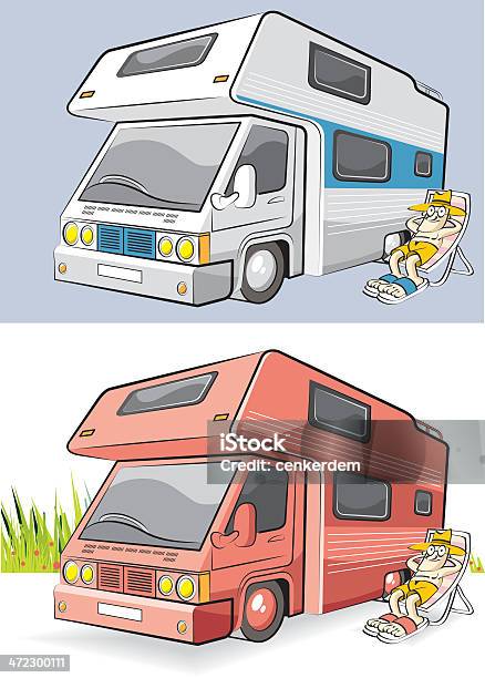 Homme Et Van Vecteurs libres de droits et plus d'images vectorielles de Camping-car - Camping-car, Voyage, Achards