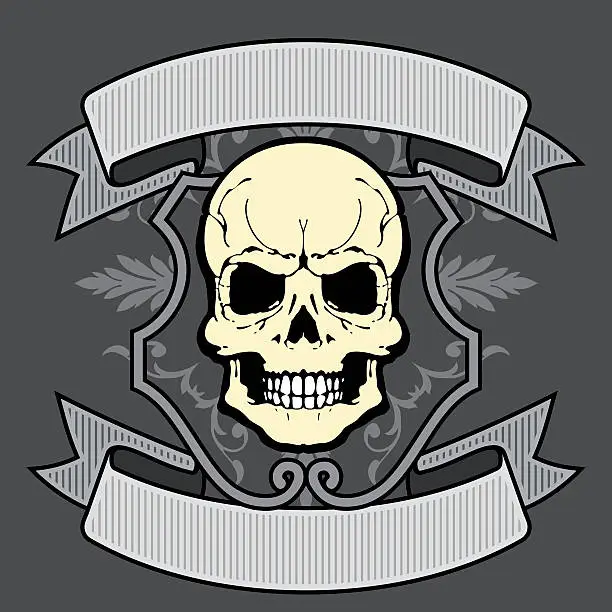 Vector illustration of skull emblem