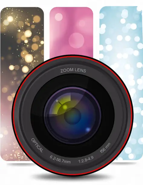 Vector illustration of Camera Lenses and Background
