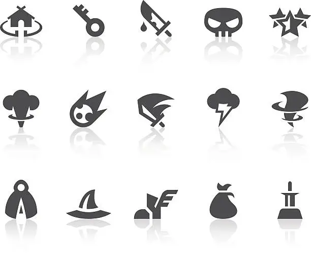 Vector illustration of Role Playing Games III Icons | Simple Black Series