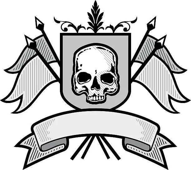 Vector illustration of skull emblem