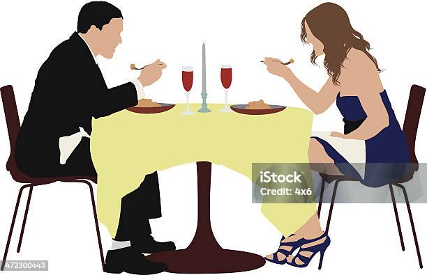 Ilustración de Pareja Comiendo En Un Restaurante De Comida y más Vectores Libres de Derechos de Comer - Comer, Restaurante, Citas románticas