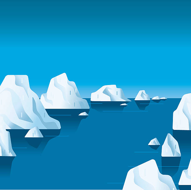 przejście przez ice - glacier alaska iceberg melting stock illustrations