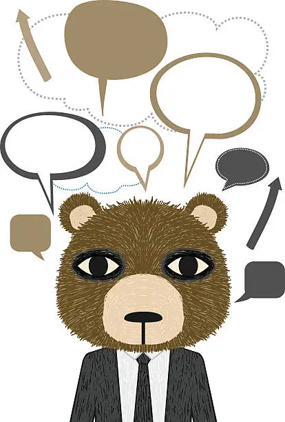 Vector illustration of Murmur Business Bear