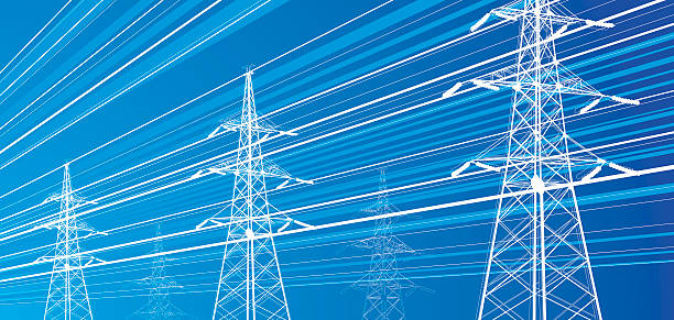 bildbanksillustrationer, clip art samt tecknat material och ikoner med electricity power lines - elsladd