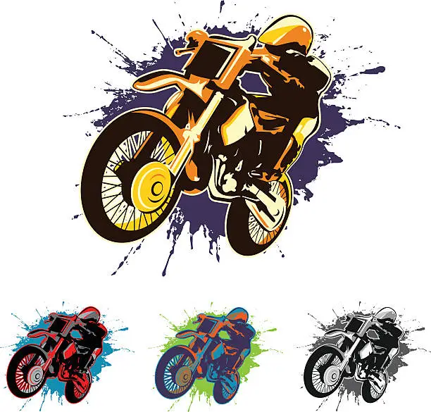 Vector illustration of motocross