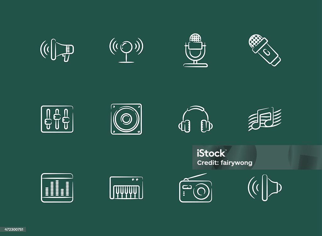 Iconos de la música y audio - arte vectorial de Altavoz libre de derechos