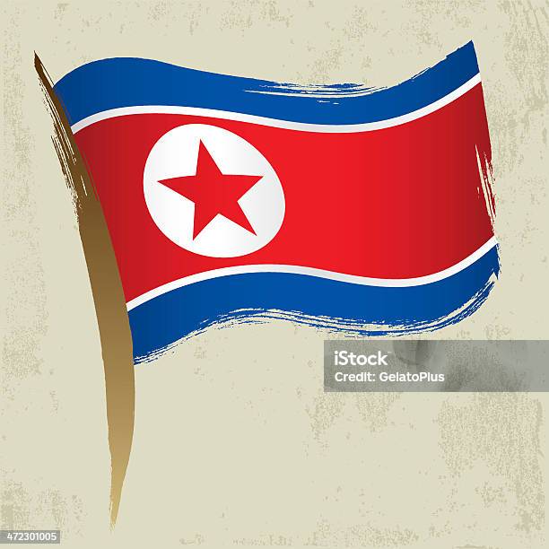 Flaga Korei Północnej - Stockowe grafiki wektorowe i więcej obrazów Flaga Korei Północnej - Flaga Korei Północnej, Grafika wektorowa, Ikona