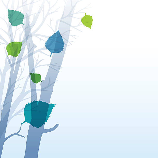 Spring Leaves Background Spring leaves background with copy space. EPS 10 file. Transparency used on highlight elements. birch tree background stock illustrations