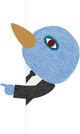 Vector File of Business Bird Pointing