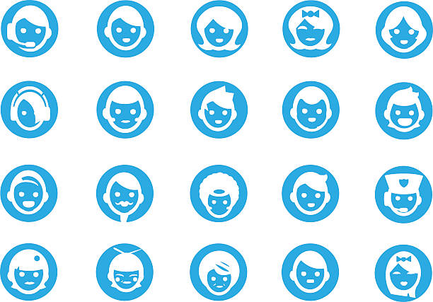 Blue Icon Faces Wonderful user icons and faces.    Professional Vector Icons with High resolution jpeg and transparent PNG file.    clip art of a old man crying stock illustrations