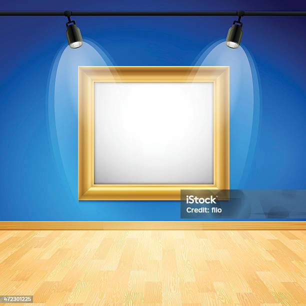 Azul Frame De Galeria De Arte - Arte vetorial de stock e mais imagens de Parede - Parede, Museu de arte, Moldura - Composição