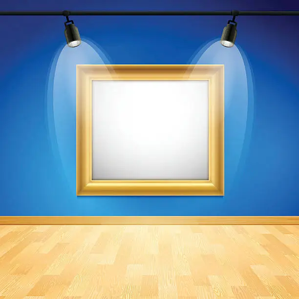 Vector illustration of Blue Art Gallery Frame