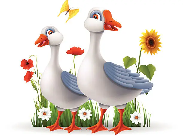 Vector illustration of Geese