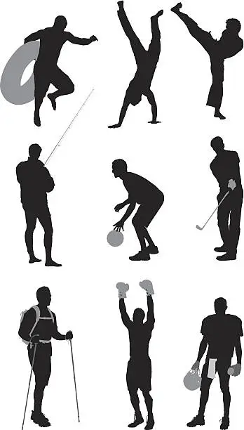 Vector illustration of Silhouette of sports people