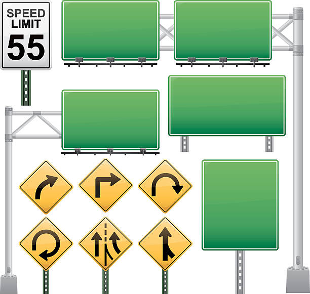 ausfahrt road-kollektion - autobahnkreuz stock-grafiken, -clipart, -cartoons und -symbole