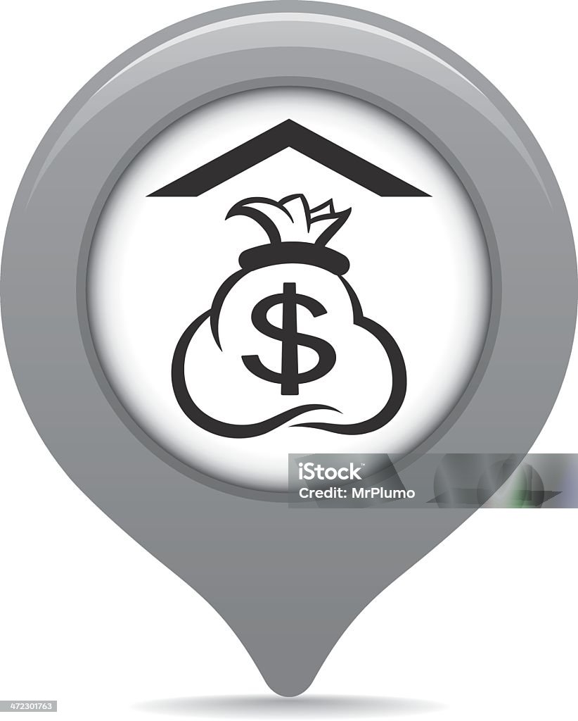 Instituição financeira mapa pointer - Vetor de Banco - Edifício financeiro royalty-free