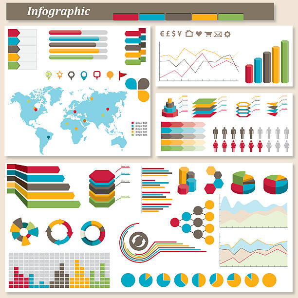 Infographic Elements Vector infographic elements. EPS10 file. double arrow chart stock illustrations