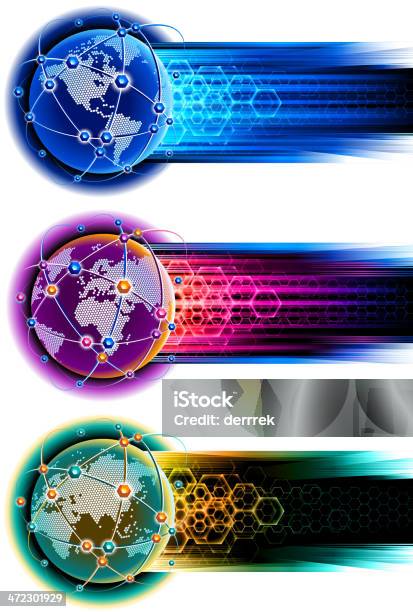 Comunicazioni Globali Banner - Immagini vettoriali stock e altre immagini di Affari - Affari, Affari finanza e industria, Affari internazionali