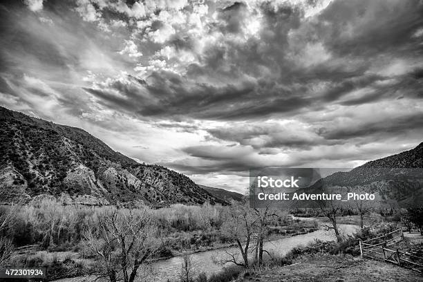 Eagle River Landscape Stock Photo - Download Image Now - 2015, Black And White, Colorado