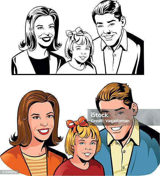 Szczęśliwa Rodzina - Stockowe grafiki wektorowe i więcej obrazów Kobiety - Kobiety, Żona, Dziecko