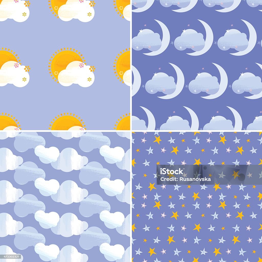 Simple Night Pattern Day And Night Seamless Patterns Stock Illustration - Download Image Now ...