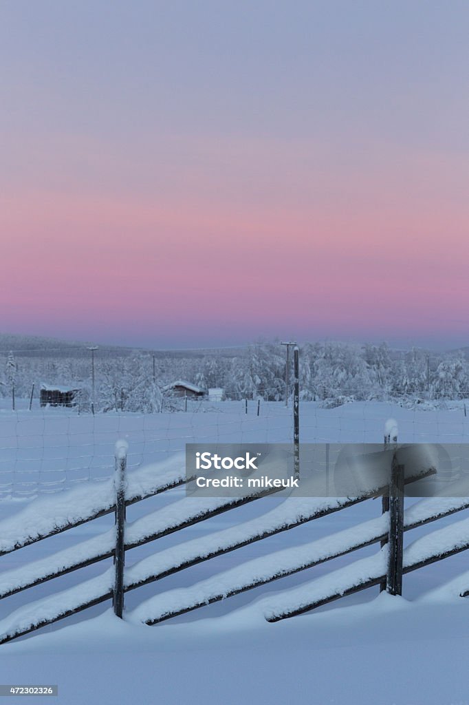 Early morning winter scene in an Arctic Kiruna, Northern Sweden 2015 Stock Photo