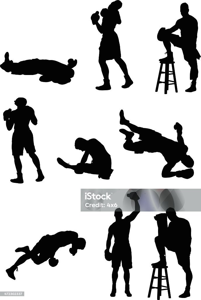 複数のイメージのボクサー - 男性のロイヤリティフリーベクトルアート