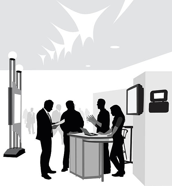 ilustraciones, imágenes clip art, dibujos animados e iconos de stock de de conferencias - focus on shadow black business digitally generated image