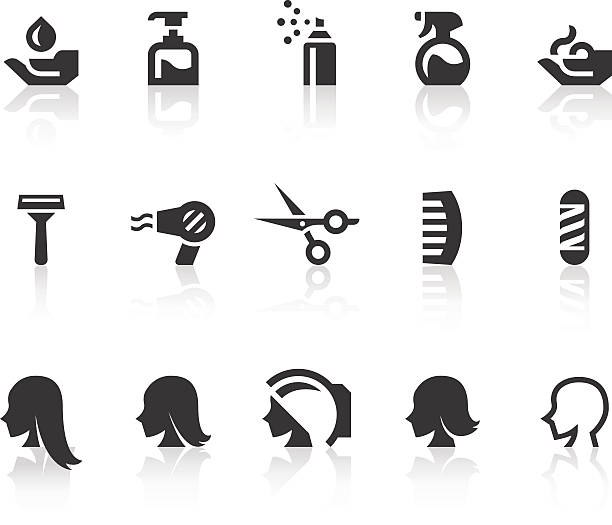 Hair Salon Icons | Simple Black Series vector art illustration