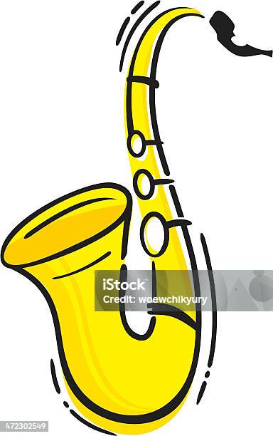 Ilustración de Marco De Oro Vector Saxofón y más Vectores Libres de Derechos de Saxofón - Saxofón, Ilustración, Arte