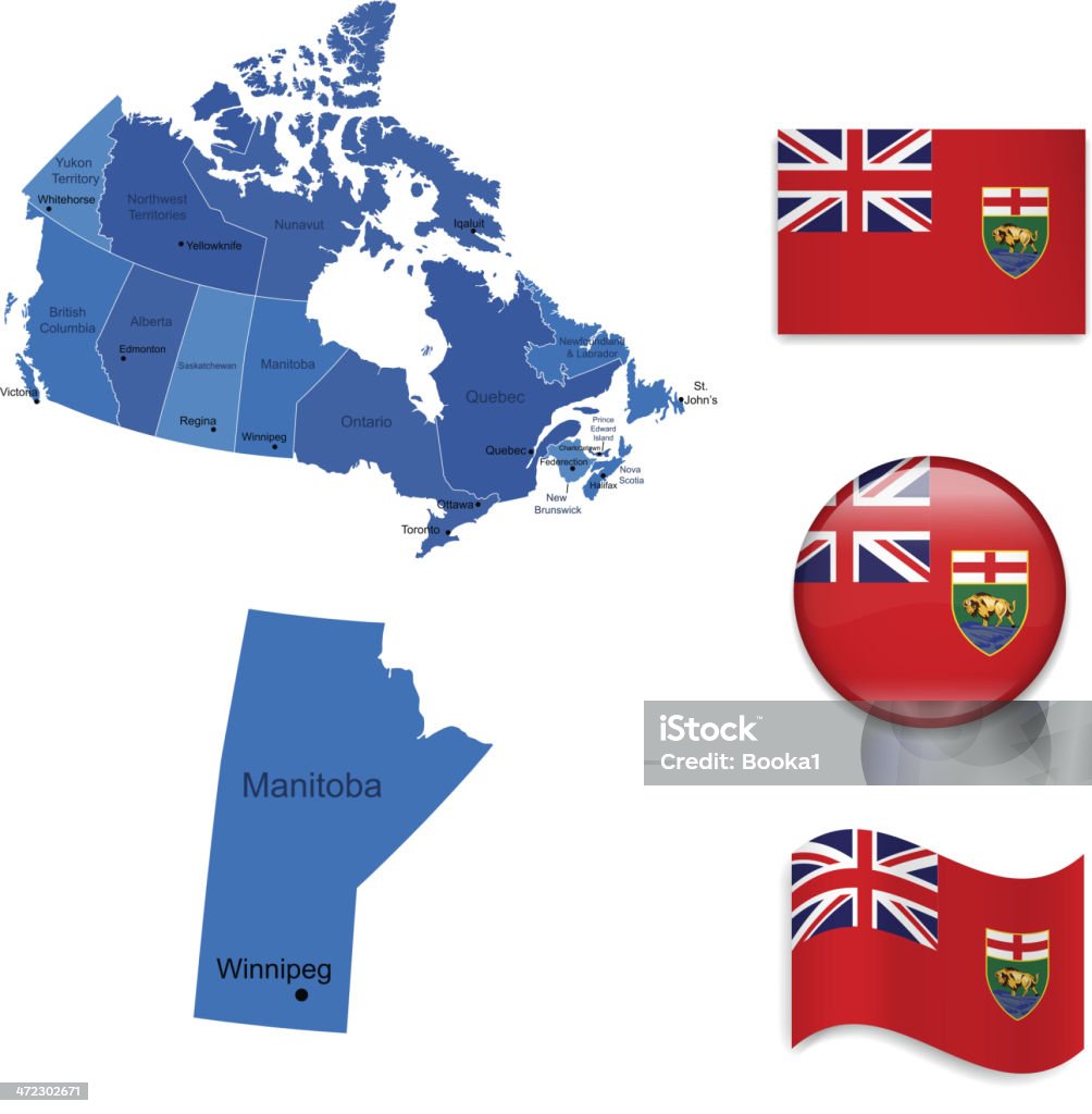 Manitoba Provinz set - Lizenzfrei Emblem Vektorgrafik