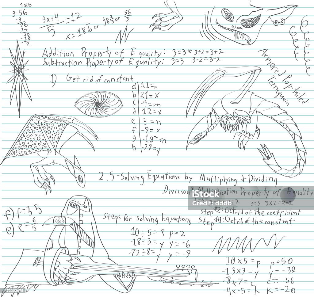 Junior un prof de maths Doodle - clipart vectoriel de Griffonnage libre de droits