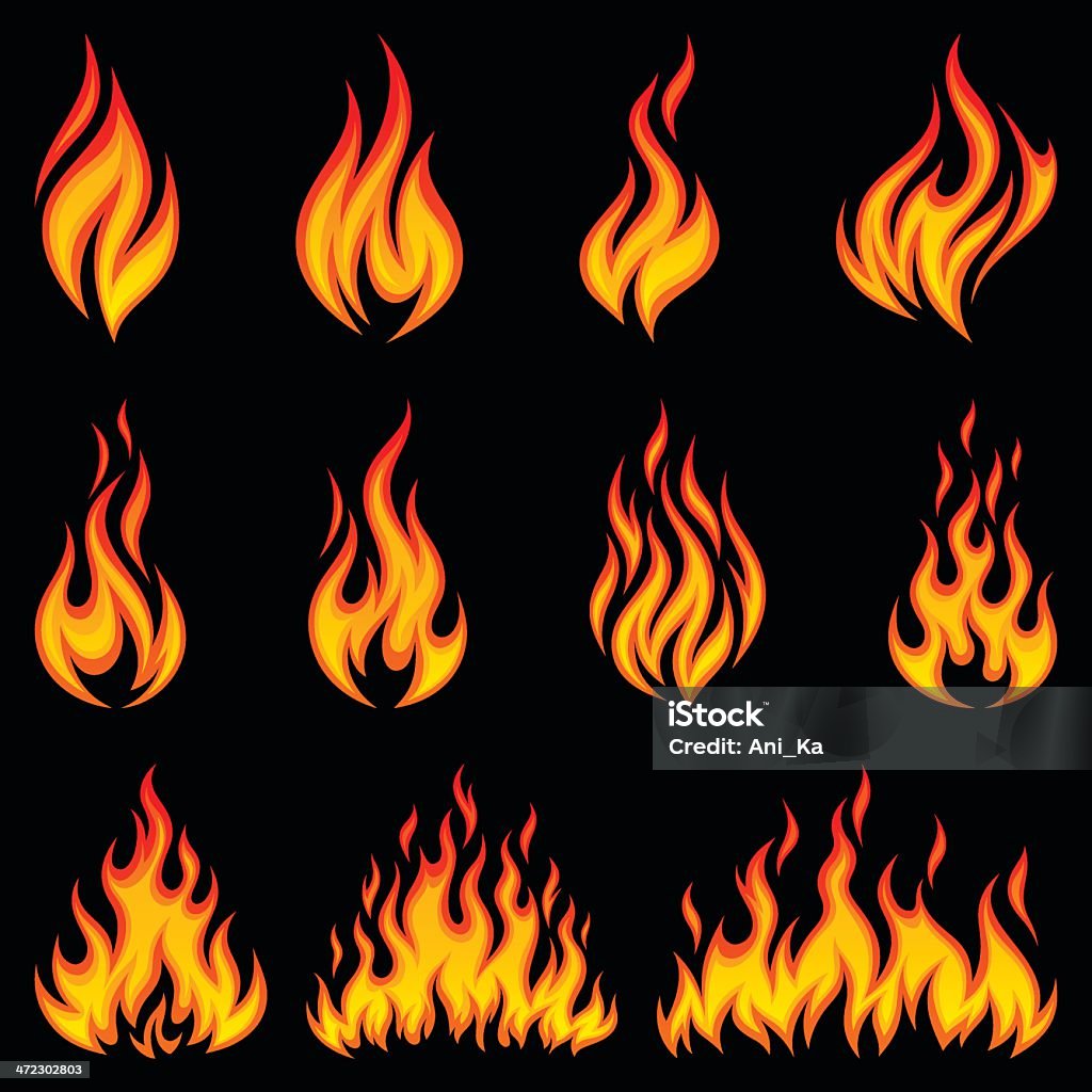 화재 아이콘 불길에 대한 스톡 벡터 아트 및 기타 이미지 - 불길, 불, 벡터 - Istock