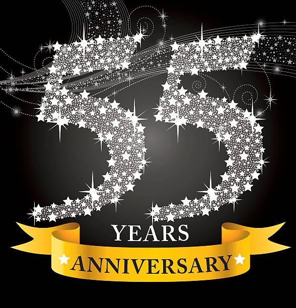 55th Anniversary A vector illustration to show 55th Anniversary in black background number 58 stock illustrations