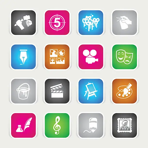 Vector illustration of Multicolor Icons - Arts