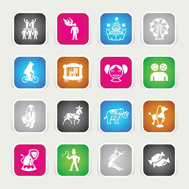 Vector illustration of Multicolor Icons - Circus