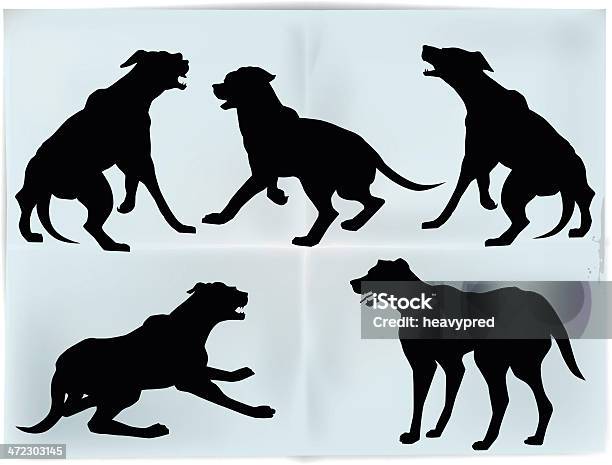 Dogs Silhouettes Stock Illustration - Download Image Now - Dog, Barking Animal, Black Labrador