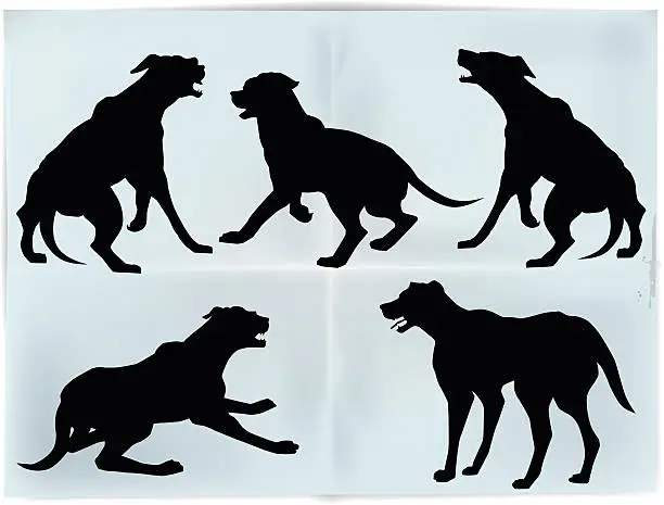 Vector illustration of Dog's silhouettes