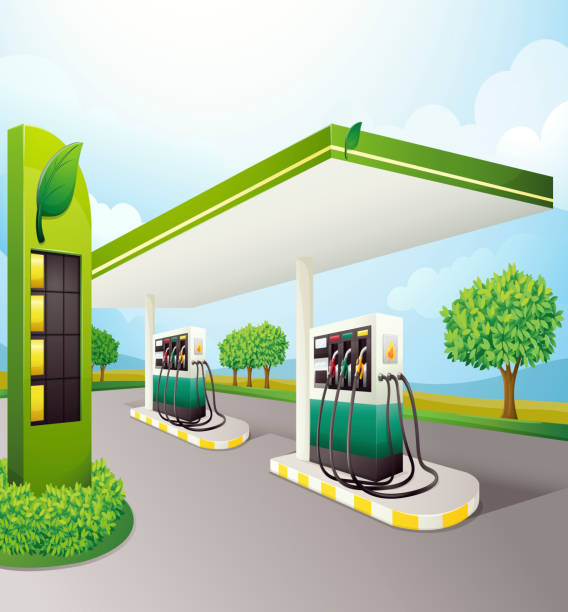 pompy paliwa - gas range stock illustrations