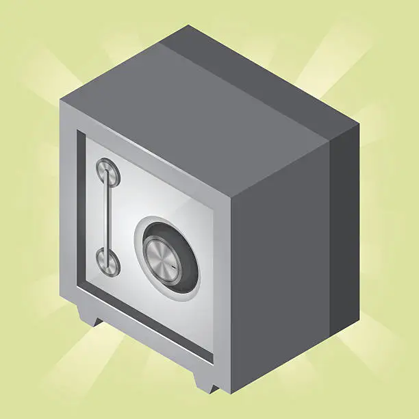 Vector illustration of Isometric safe